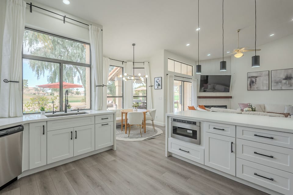 An inviting space perfect for cooking, dining, and gathering.