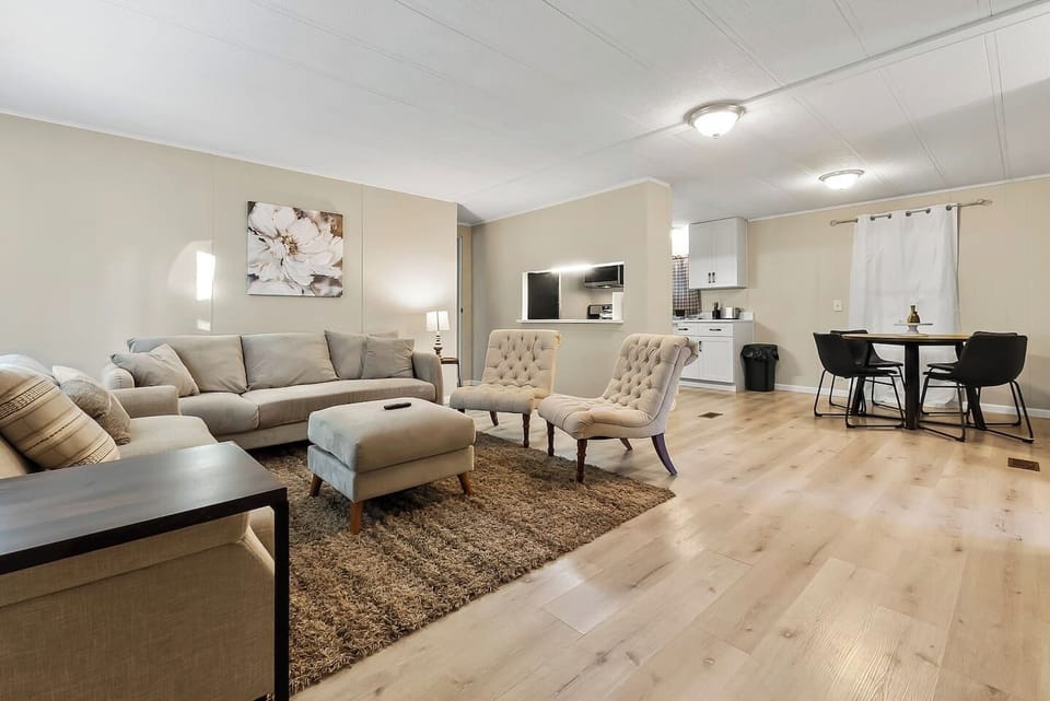 Open-concept living and dining space that flows seamlessly into the kitchen for easy gatherings.