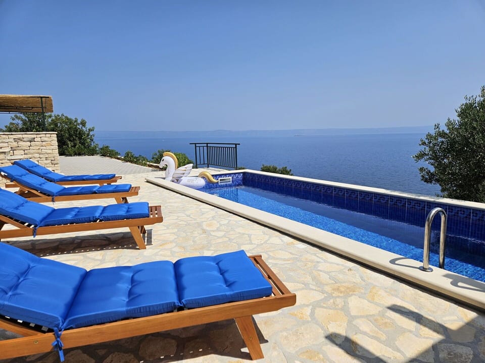 Blue, Swimming Pool, Furniture, Outdoor Furniture, Resort, Sunlounger, Chair, Sea, Eco Hotel, Villa