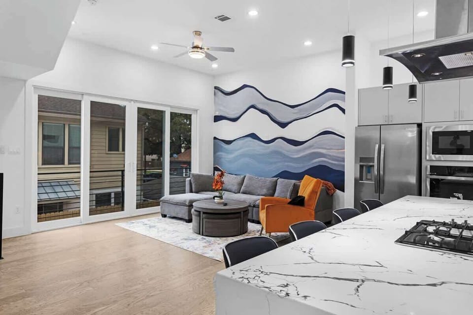 Bright interior w/ sliding doors that bring the outdoors closer.