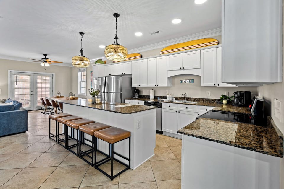 kitchen with center island 
