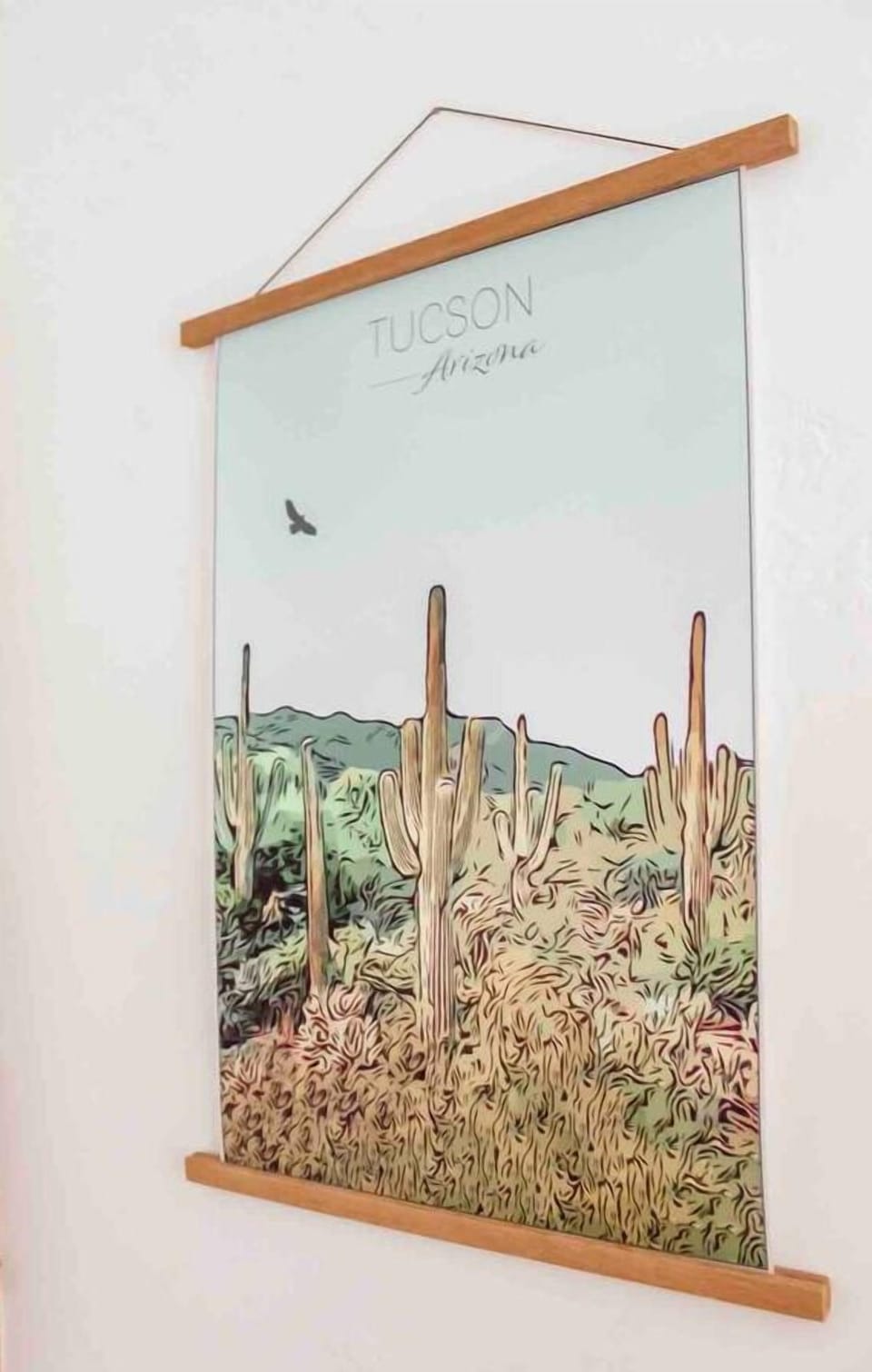 Tucson-themed bedroom decor with vibrant colors and desert-inspired accents.