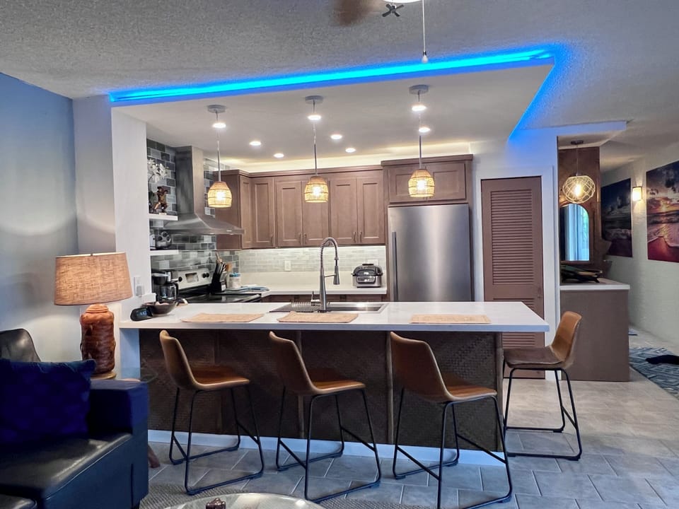 Kitchen and island