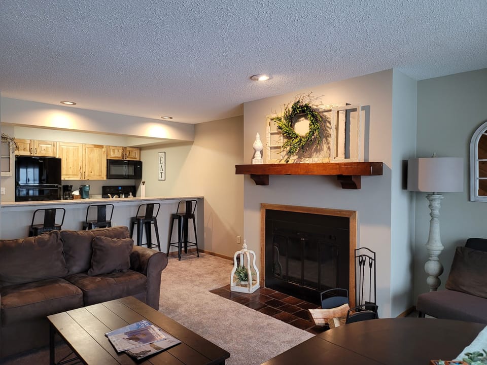 Living Room with Fire Place