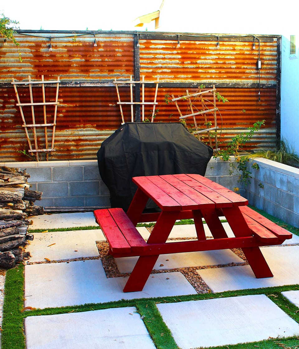 Gas grill area perfect for outdoor cooking