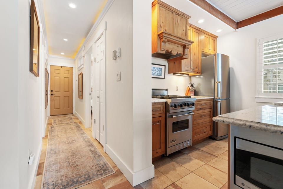 Front door and kitchen