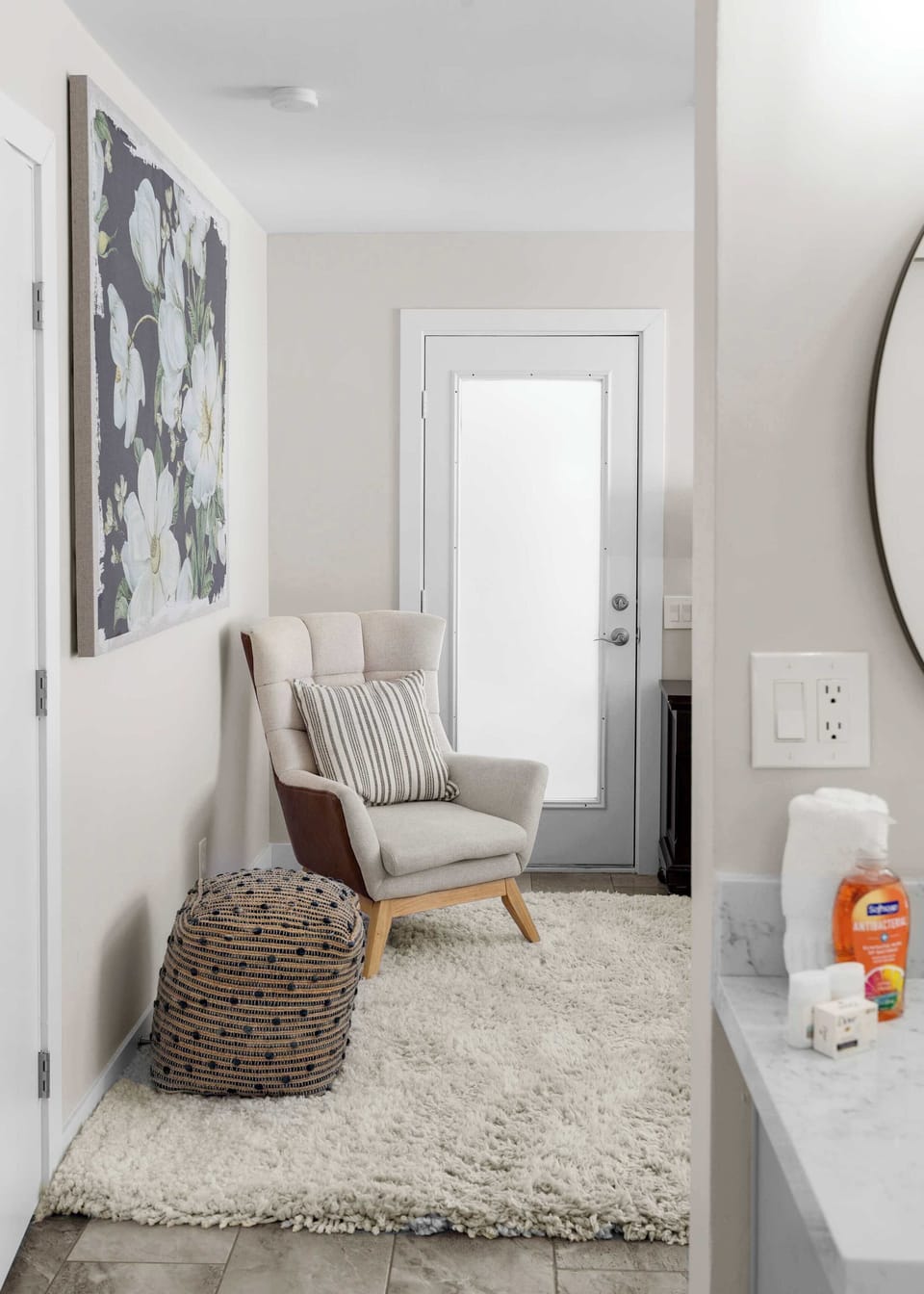 Stylish comfort meets relaxation in this inviting corner.