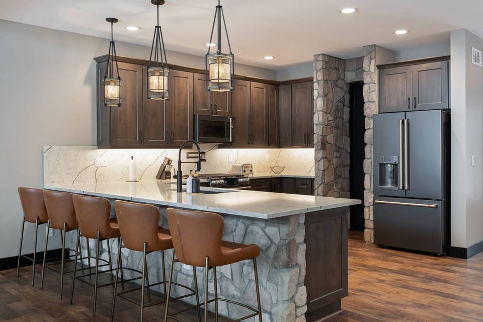 The kitchen is an excellent place to enjoy breakfast before a day in Granby.