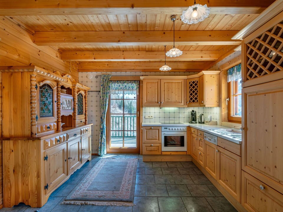 Wood, Ceiling, Interior Design, Flooring, Floor, Kitchen, Home, Cabinetry, Wood Stain, Hardwood