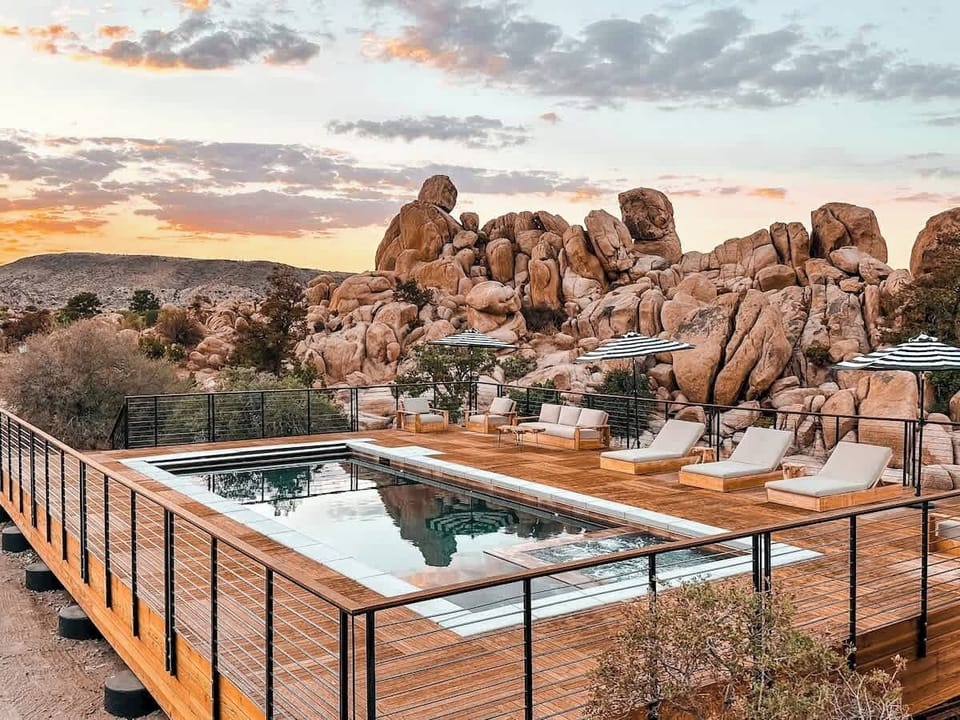 Surrounded by towering boulders