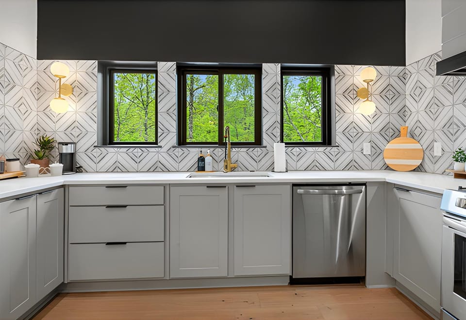 A kitchen with a view – whip up your favorite dishes while enjoying the greenery outside.
