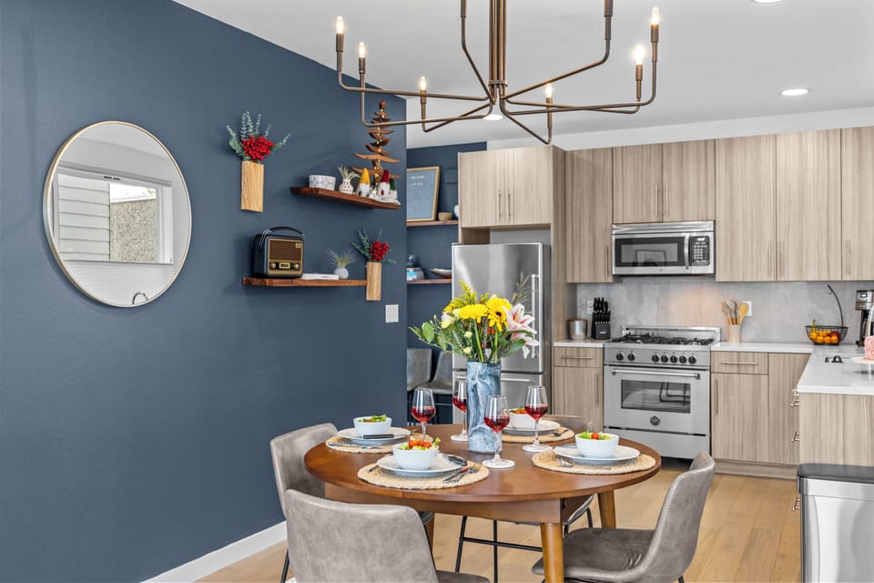 Enjoy the luxury of dining in with use of the fully stocked kitchen