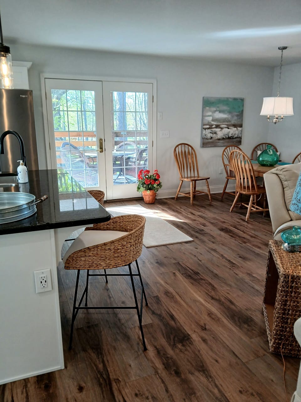 French doors leading to the deck