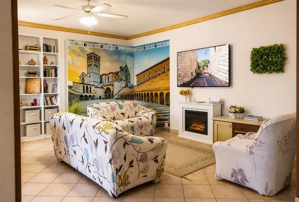 Living room with sofas, A/C, WiFi internet, and satellite TV