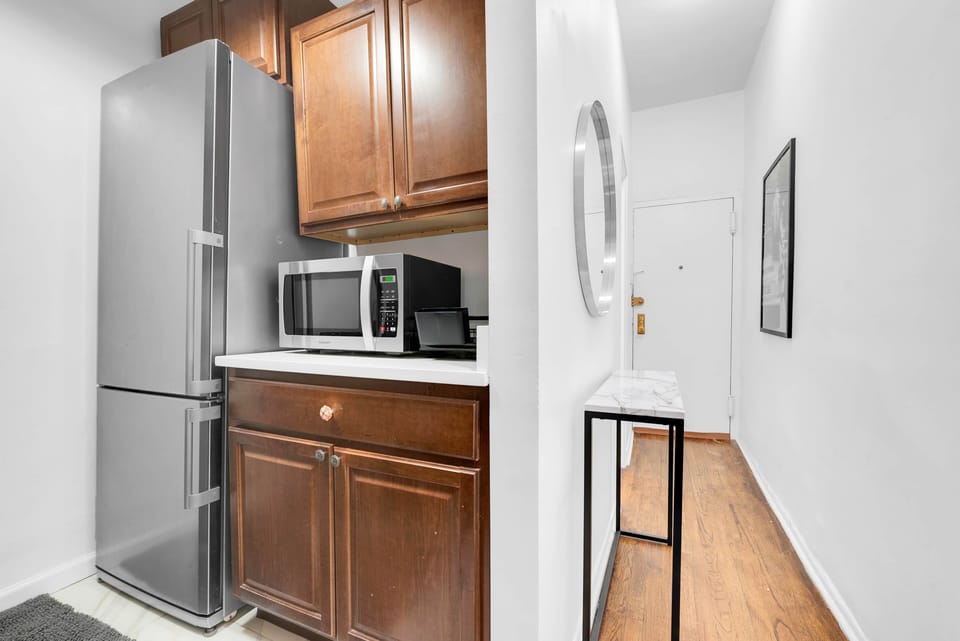 Kitchen into the hallway area.