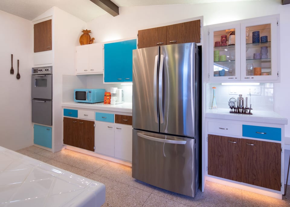 Kitchen with stainless steel appliances
