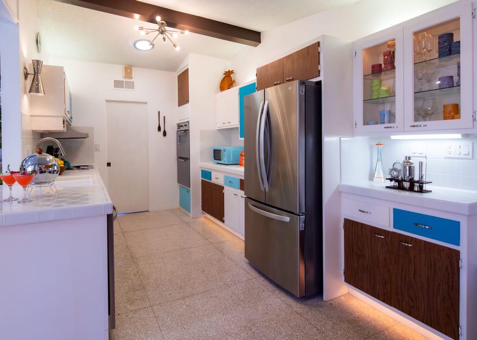 Kitchen with stainless steel appliances