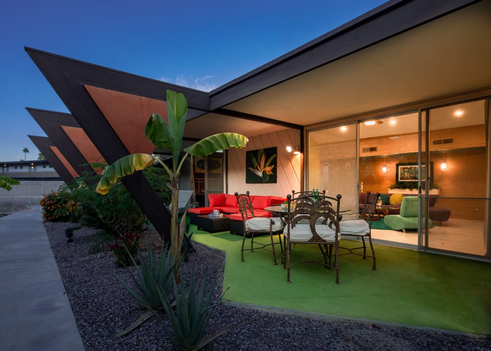 Front patio off the living room. Alfresco dining for 4