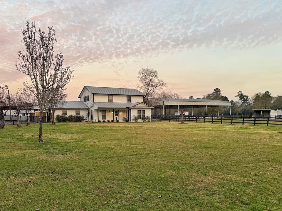 Our spacious front yard is fenced