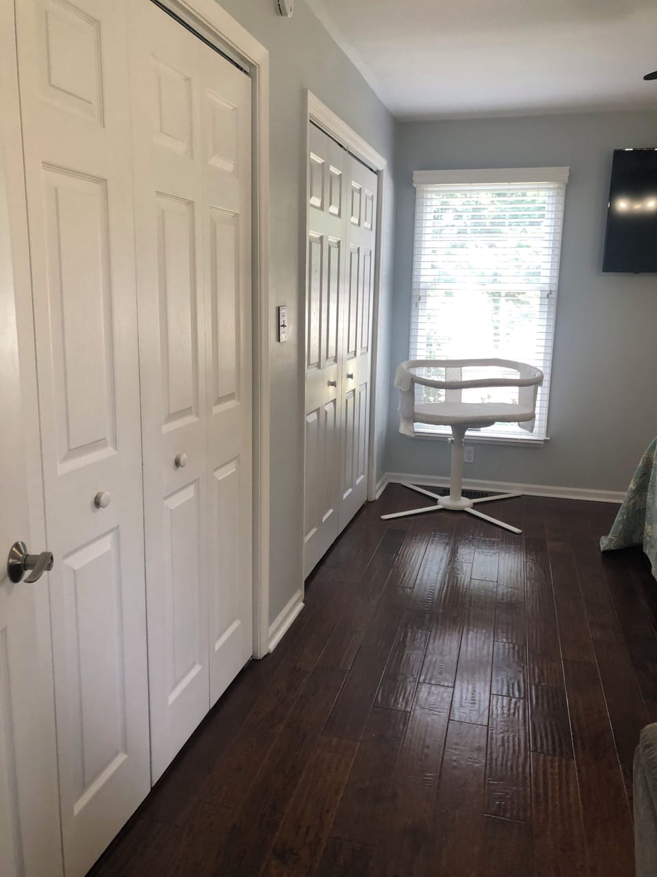 Wall of closets in the 1st floor Master Bedroom.  Plenty of space for everything