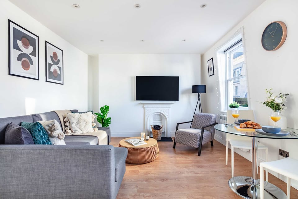 The open-plan living and dining area