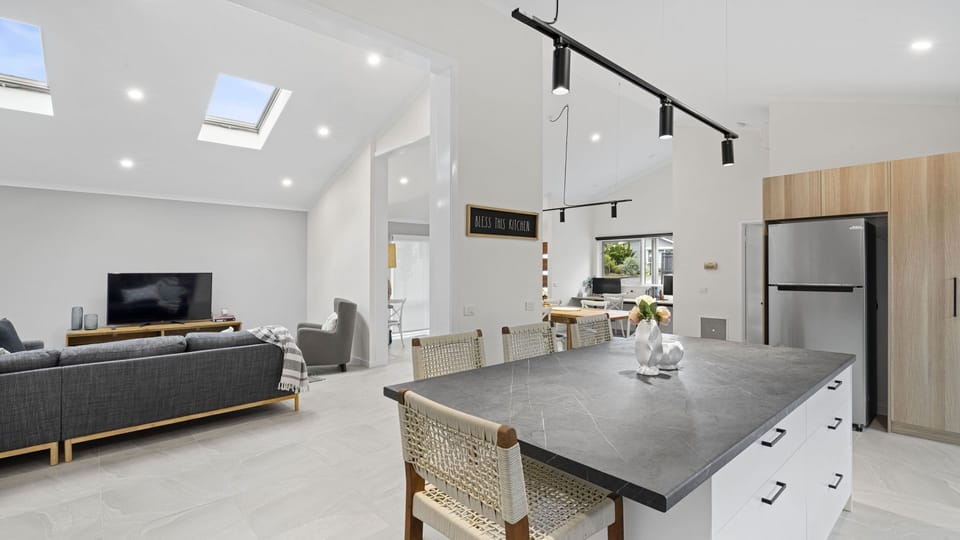Open plan kitchen and living area