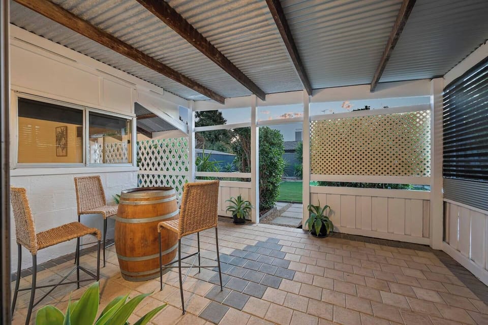 A generous undercover patio offers a relaxed setting for a peaceful morning cuppa or afternoon sundowner no matter the weather.
