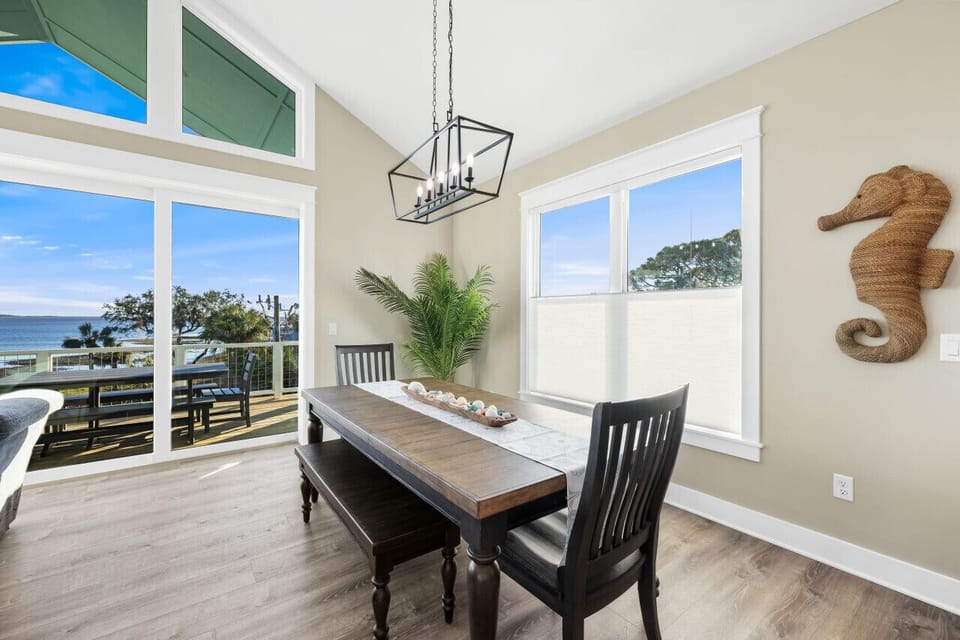 Dining table for 8 with bench seating