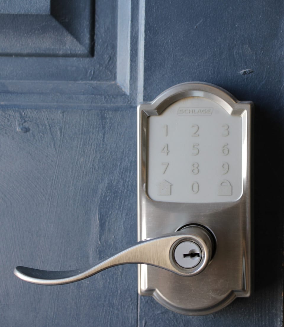 Use the four digit code sent to you to input in keypad