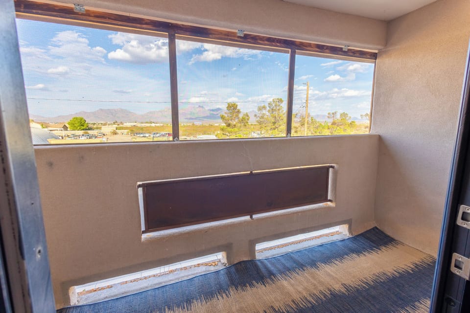 Balcony off bedroom with beautiful mountain views