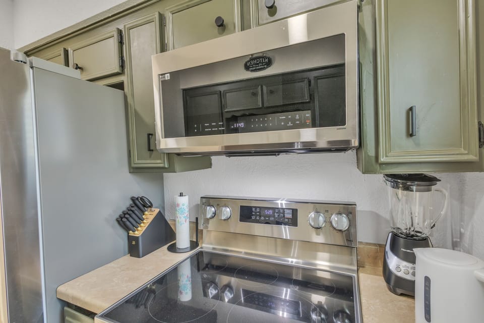 Indoors, Kitchen, Microwave, Oven, Refrigerator