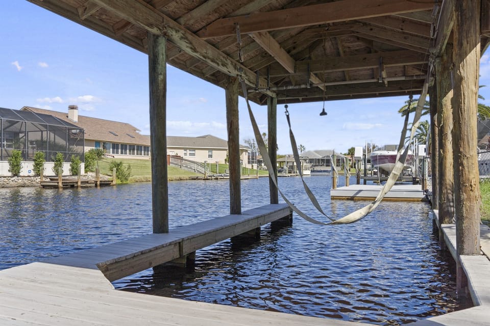 Beautiful waterfront location with private canal access and kayaks available for guest use.