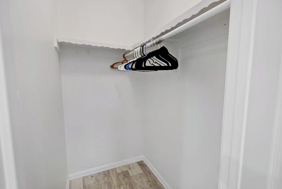 Walk in closet in the master bedroom