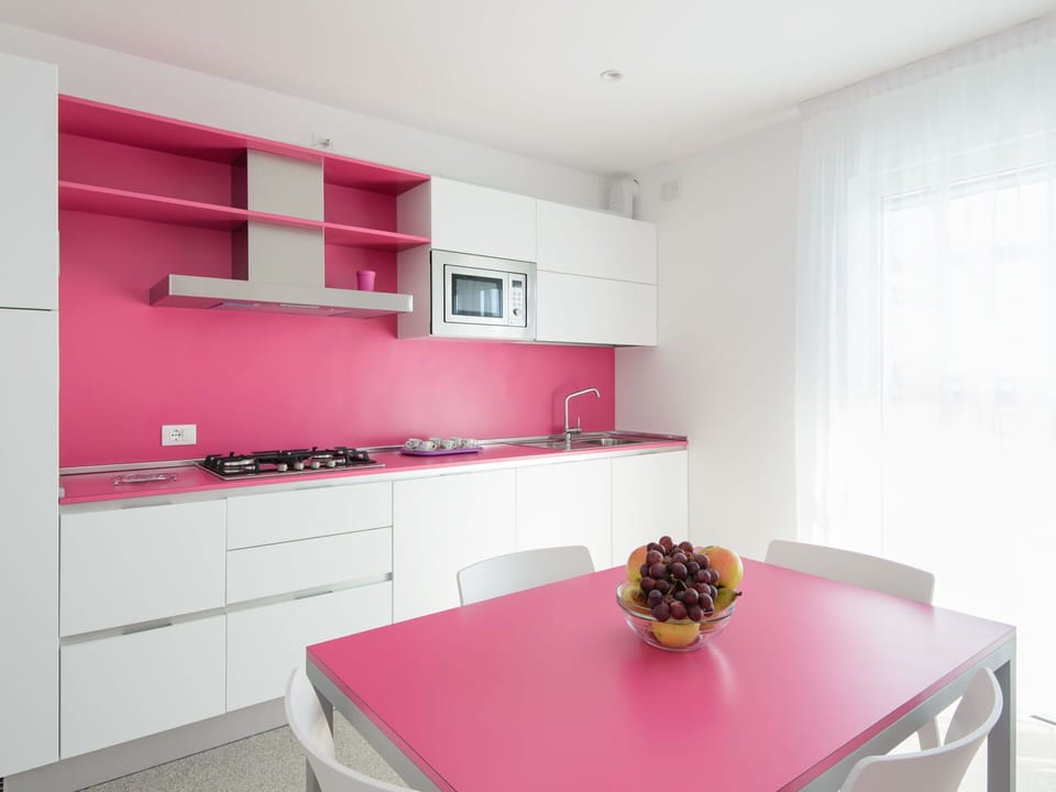 Interior Design, Kitchen, Flooring, Countertop, Home, Apartment, Room, Cabinetry, Major Appliance, Tap