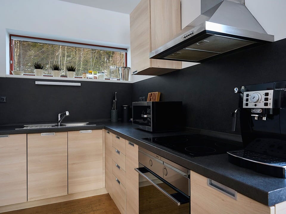Kitchen Appliance, Kitchen, Countertop, Cabinetry, Furniture, Major Appliance, Home Appliance, Interior Design, Wood, Kitchen Stove