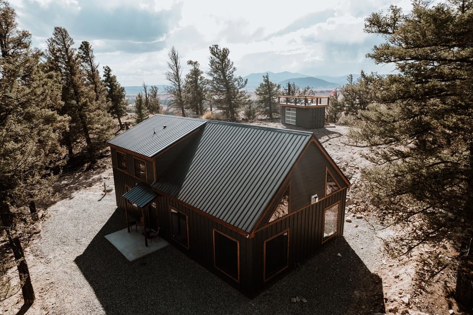Aerial View of Soggy Beaver, Sunset Deck, and Mountain Ridge