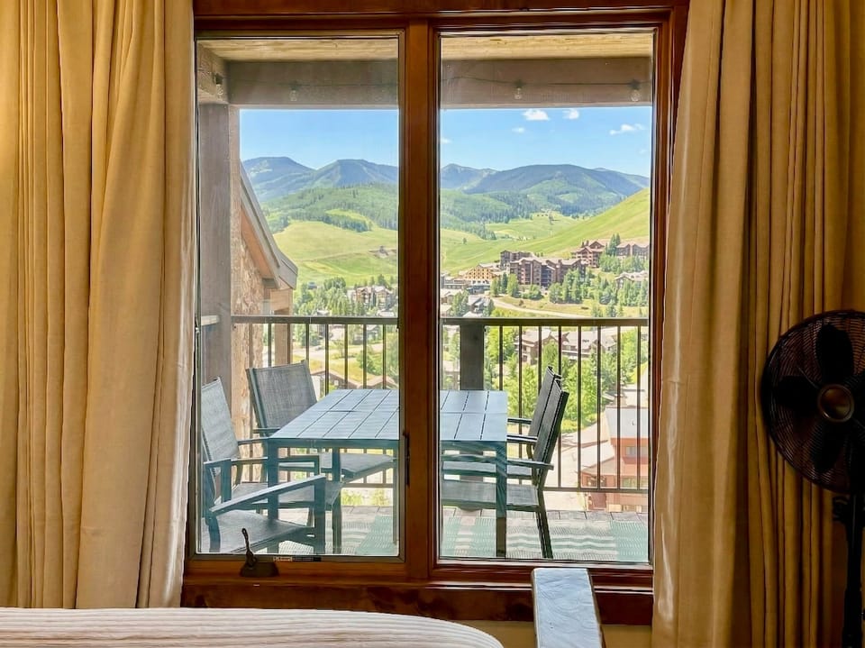 When you open the curtains after your restful sleep,  you'll be greeted by the mountains.