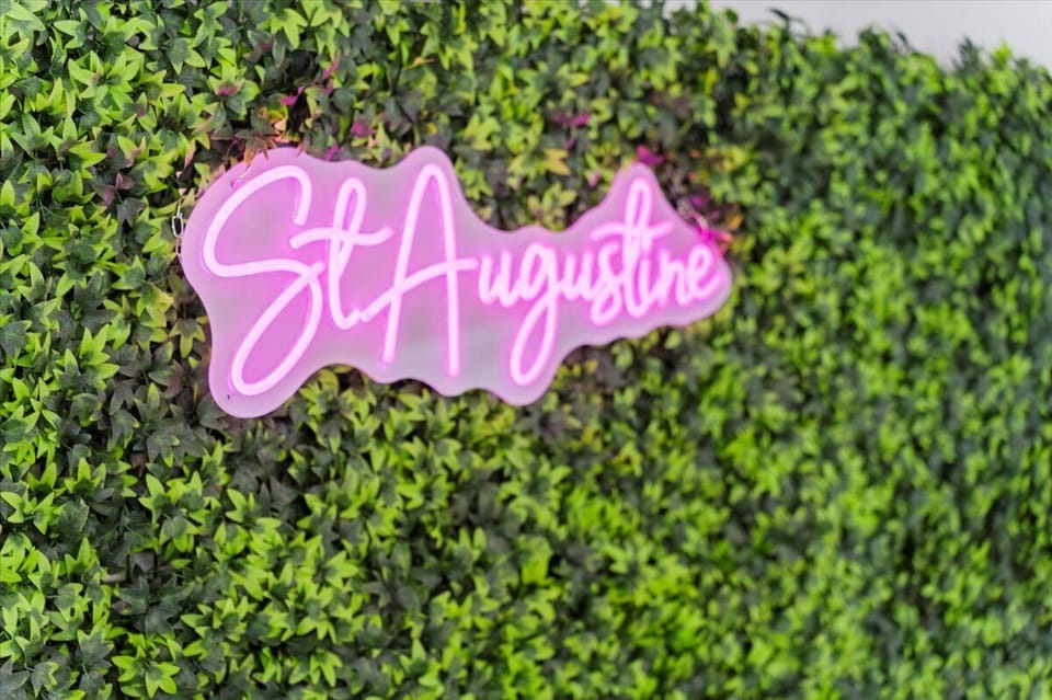 St Augustine in bright lights.