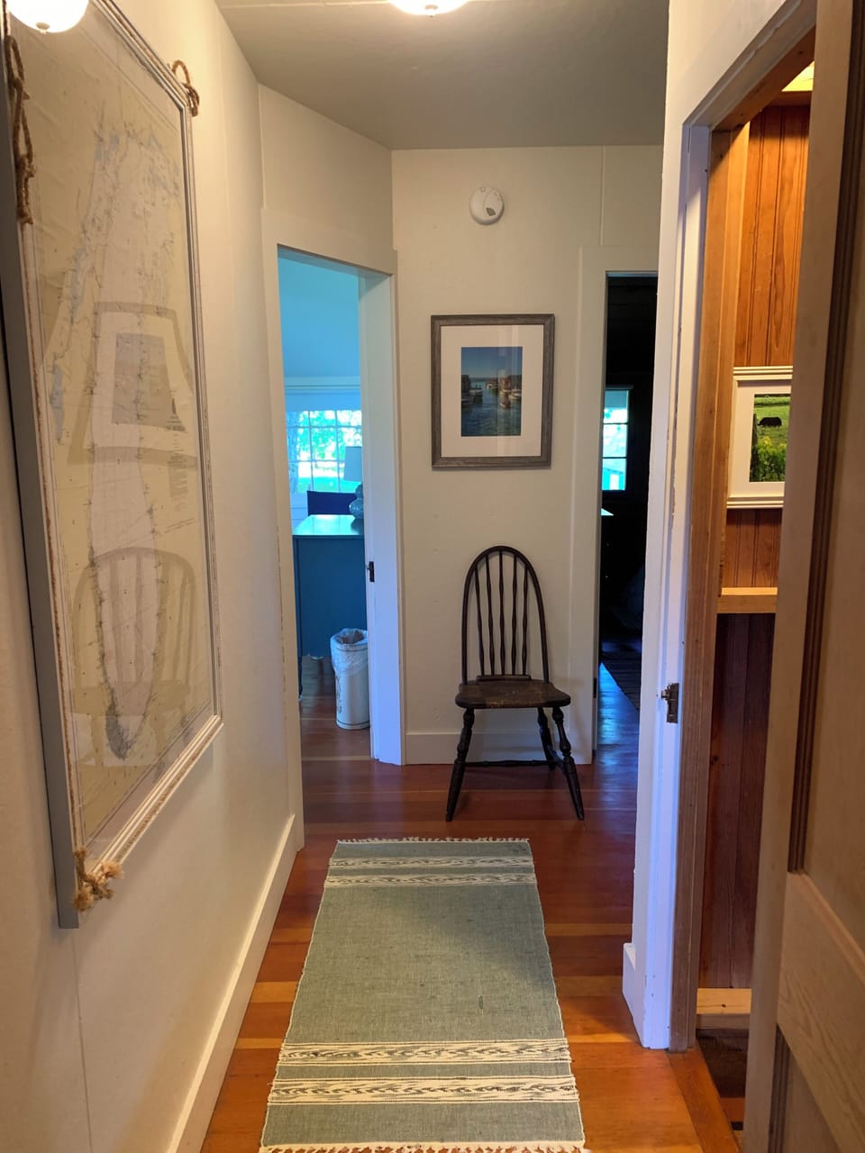 Upstairs hall main cottage facing West