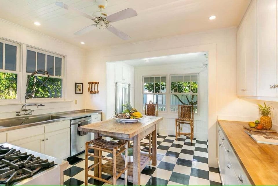 Kitchen looking out back