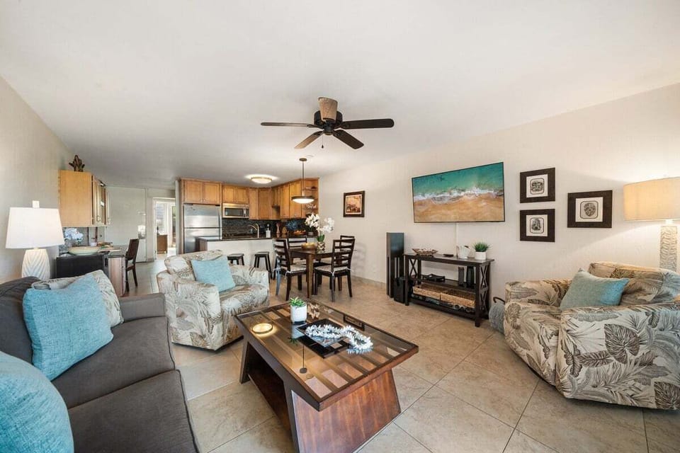 Perfect for entertaining, this living and dining area offers plenty of room to gather
