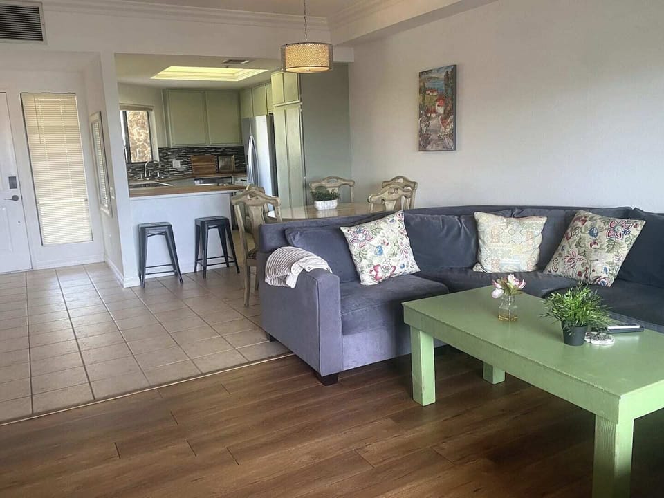 You can kick back and relax in this main living room after a long day out