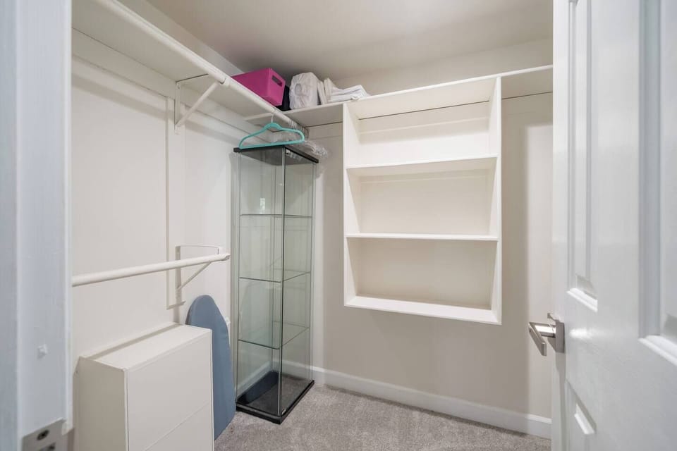 Plenty of clothing storage for short and long stays both in the master bedroom closet. 