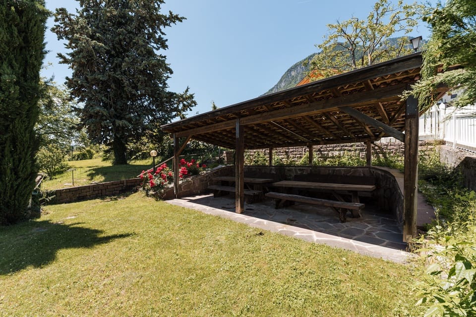 The shared pavilion in the garden