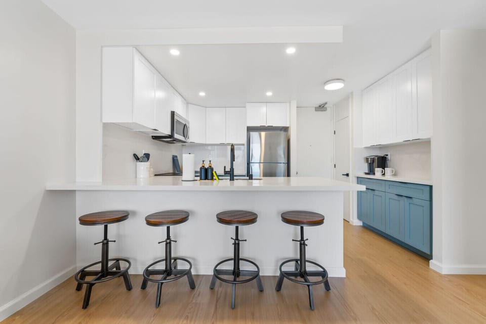 Enjoy ocean views from the newly renovated kitchen.