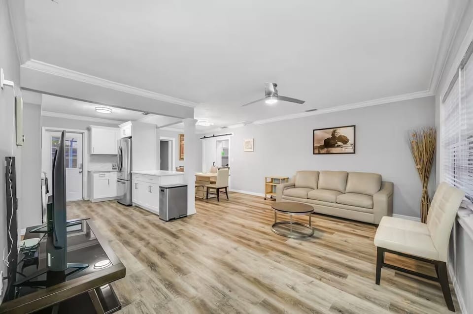 Spacious Living Area with TV
