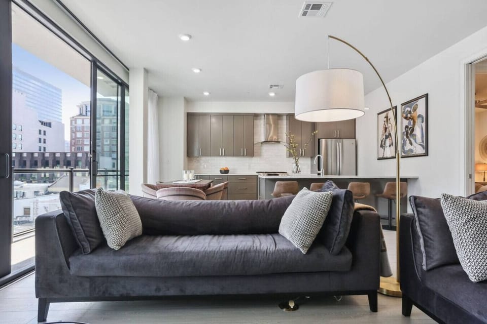 Spacious Living Room + Balcony Access