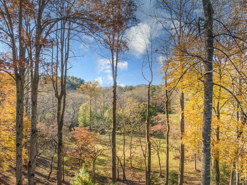 View the Cohutta mountains at sunset from the deck