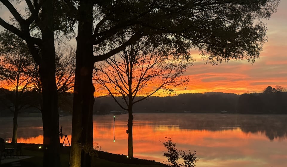 Sunrise view from backyard