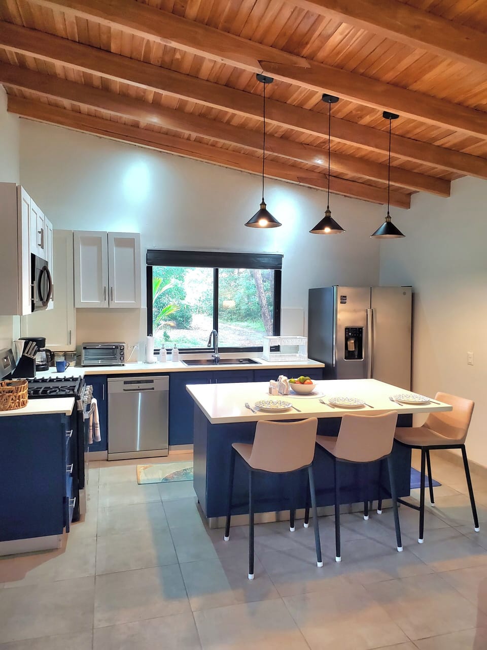 Kitchen and island